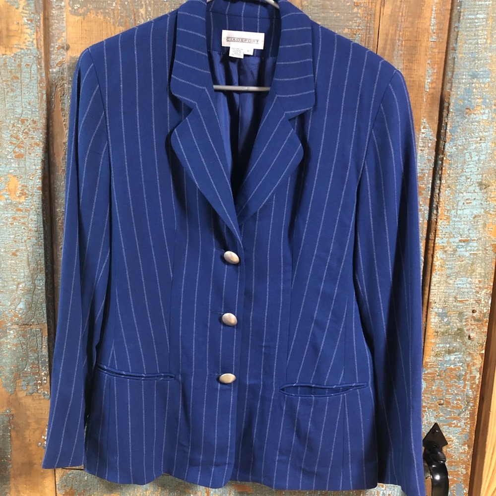 Women’s Ciaosport Blue pinstripe Blazer Size 6